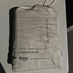 OLIVE&CRATE QUEEN Eucalyptus Duvet Cover Set Oatmeal